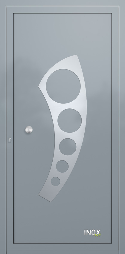 Contemporary Aluminium Entry Door Panel with INOX