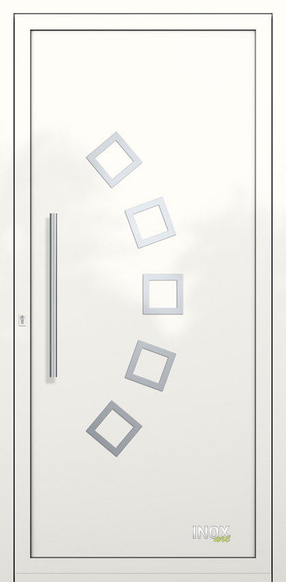 Contemporary Aluminium Entry Door Panel with INOX