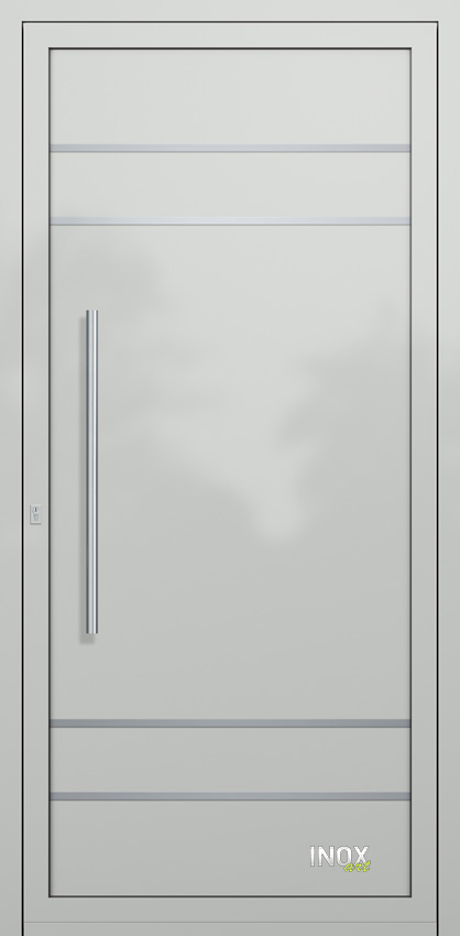 Contemporary Aluminium Entry Door Panel with INOX