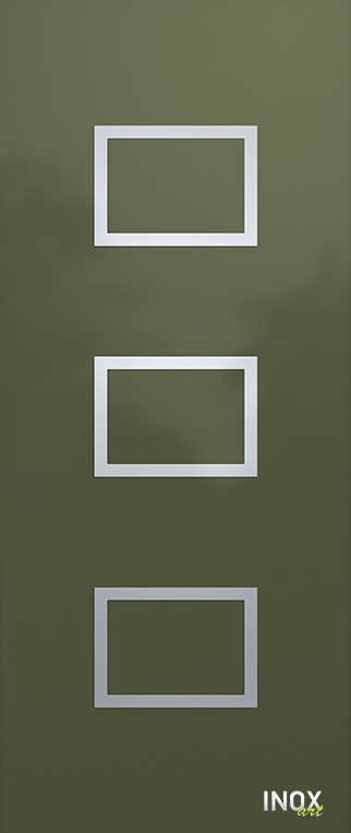 Contemporary Aluminium Entry Door Panel with INOX