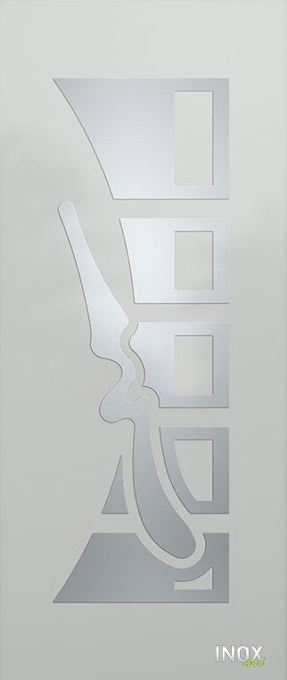 Contemporary Aluminium Entry Door Panel with INOX