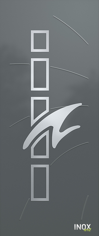 Contemporary Aluminium Entry Door Panel with INOX