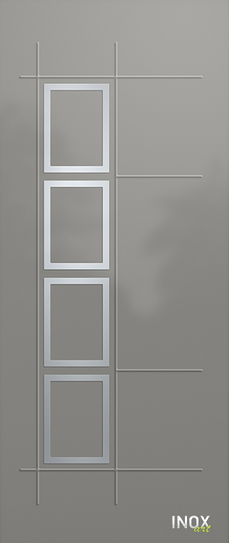 Contemporary Aluminium Entry Door Panel with INOX