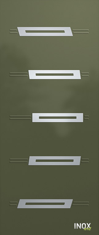 Contemporary Aluminium Entry Door Panel with INOX