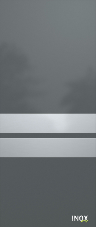 Contemporary Aluminium Entry Door Panel with INOX
