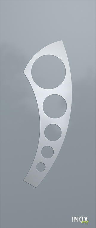 Contemporary Aluminium Entry Door Panel with INOX
