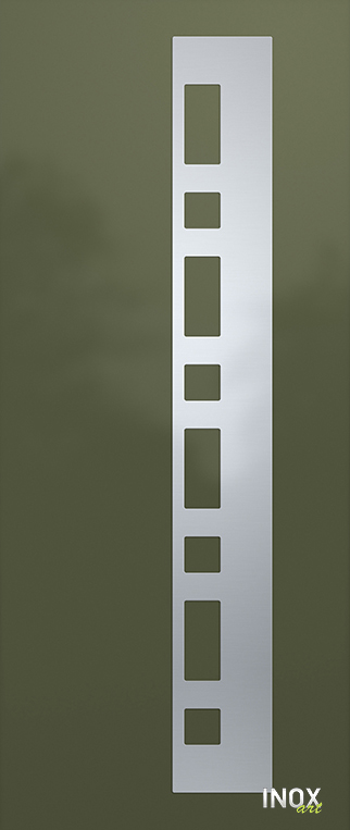 Contemporary Aluminium Entry Door Panel with INOX