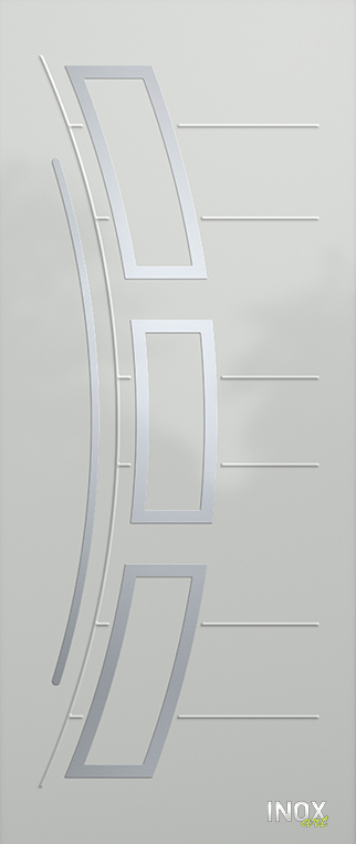 Contemporary Aluminium Entry Door Panel with INOX