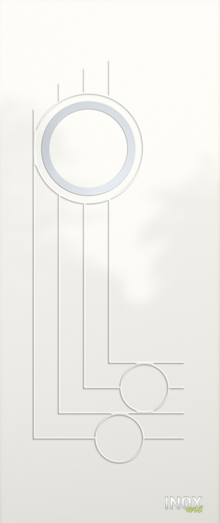 Contemporary Aluminium Entry Door Panel with INOX