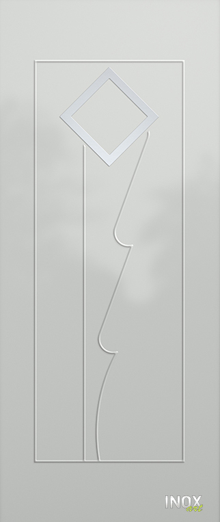 Contemporary Aluminium Entry Door Panel with INOX