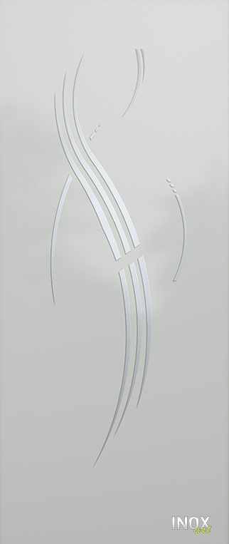 Contemporary Aluminium Entry Door Panel with INOX