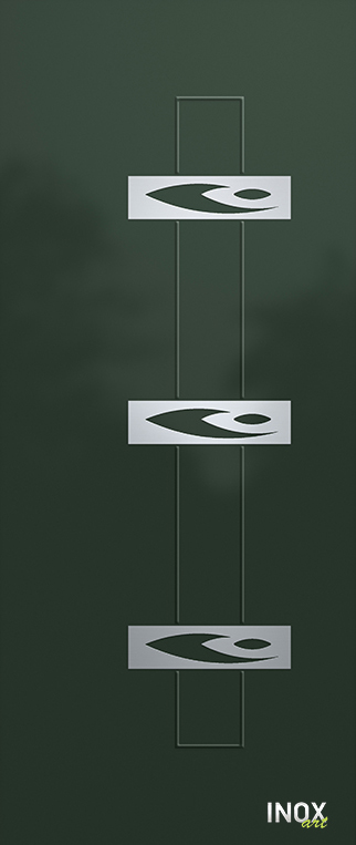 Contemporary Aluminium Entry Door Panel with INOX