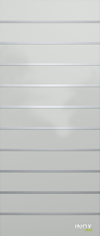 Contemporary Aluminium Entry Door Panel with INOX