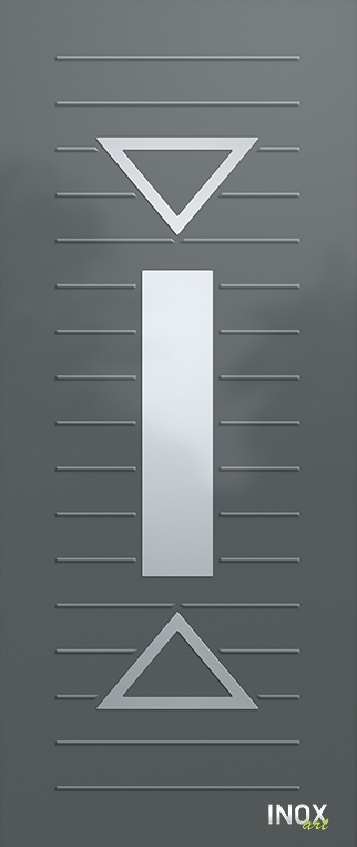 Contemporary Aluminium Entry Door Panel with INOX