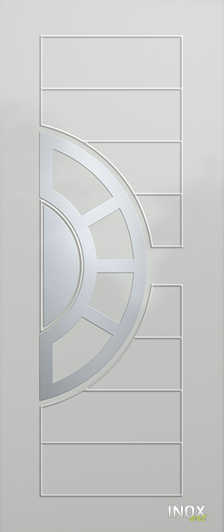 Contemporary Aluminium Entry Door Panel with INOX